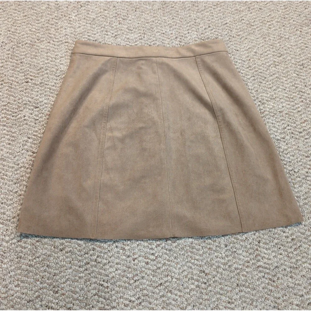 Aritzia Wilfred Free Centimela Button Front Faux Suede Skirt Womens 8 Brown